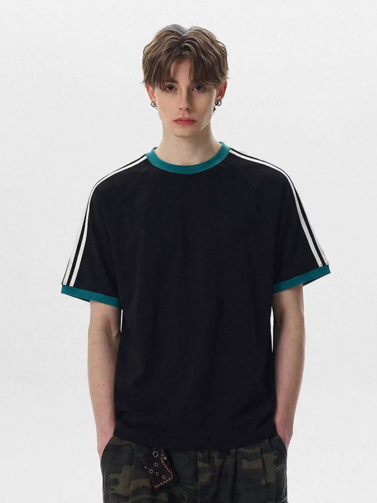Dusttrail - Colorblock Cooling Striped Quick-Dry T-Shirt